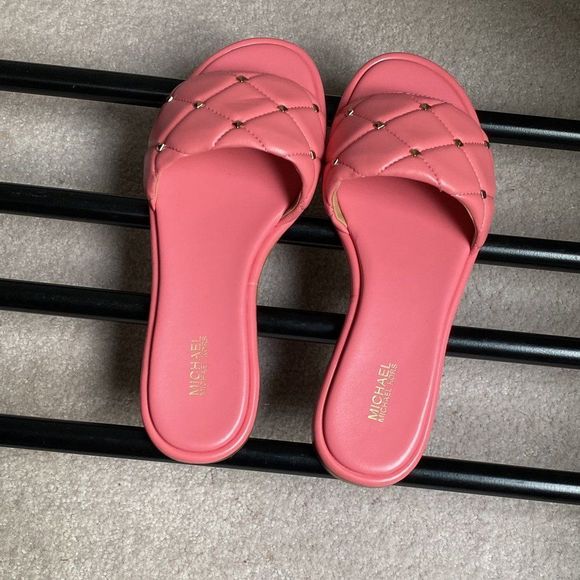 MICHAEL KORS Women Hayworth Studded Slide Sandals - NEW NWOB - Picture 3 of 8